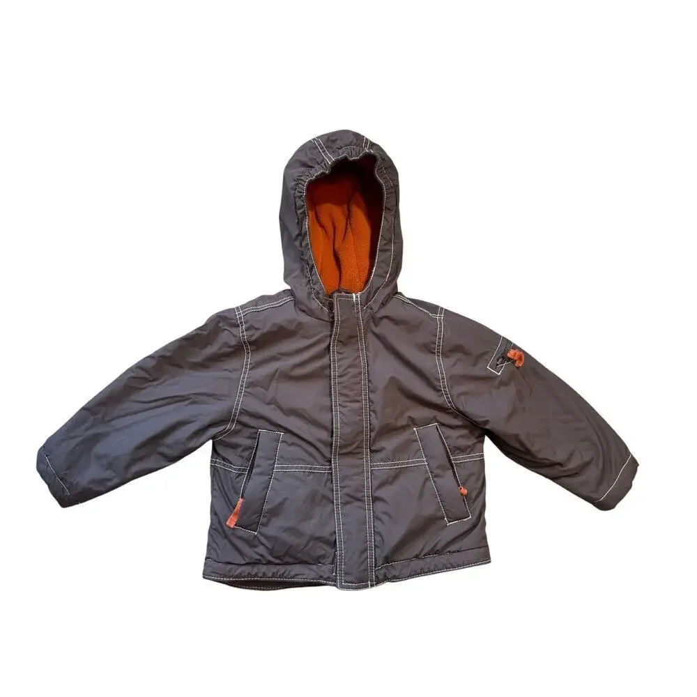 Mini Boden Winter Coat, Boys size 2T-3T, Brown & Orange